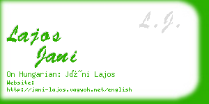 lajos jani business card